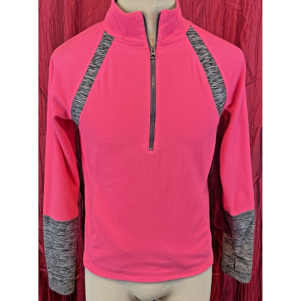 Girls So Perfectly Soft Perfectly You Pink Fleece 1/4 Zip Pullover Sweatshirt Lg